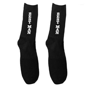 Black Groom Socks 2021 Sale Fashion Creative Man Trendy Cotton Blend Mid-Tube For Wedding-Party1