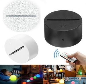 Acrílico 3D LED Lâmpada Base Base Night Light 7 Color-Ajuste ABS USB Controle Remoto Iluminação Acessórios Decoração Home