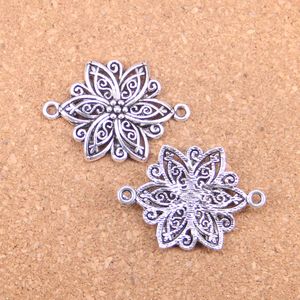 32pcs Antique Silver Bronze Plated flower connector Charms Pendant DIY Necklace Bracelet Bangle Findings 39*28mm