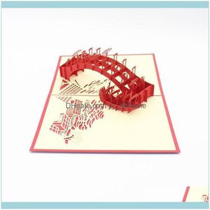 イベントフェスティブパーティーサプライズホームガーデンリバーサイドシーンペーパーQingming Festival Postcard Invitation Greeting Cards 3D Laser Cuで手作り