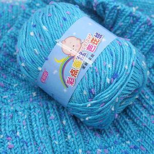 1 pc de alta qualidade bebê algodão cashmere fio para tricô de mão crochet penteado lã lã colorido eco-tingido bordado y211129
