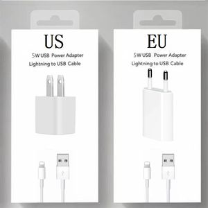 2IN1 A1385 A1400 EU US WALL CHARGER LIGHTNING USB CABLE for iPhone 6 7 8 Plus X XR 11 12 13 MINI Pro Max iPod Mp3 with Retail Box