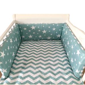 Nordic Stars Design Baby Bed Thicken Bumpers Crib Around Cushion Cot Protector Pillows 7 Colors borns Room Decor 211025