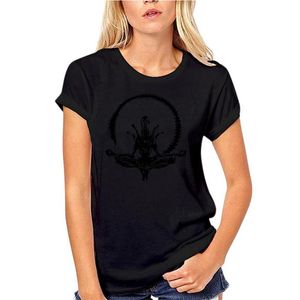 Magliette da uomo T-shirt Alien Yoga, maglietta Xenomorph, ispirata al film classico.