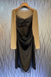 성숙한 스타일 Pleated 슬림 프랑스 여성 의류 가을 유럽 및 미국의 새로운 틈새 미디 드레스 7U