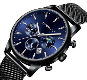 Crrju 2266 Quartz Mens Guarda la personalità casual che vendono orologi per il calendario popolare per studenti