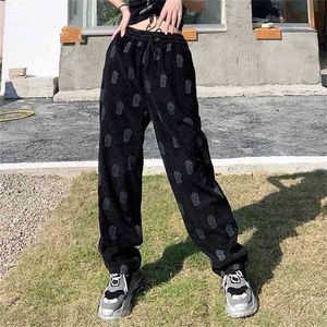 Corduroy pant's spring and summer thin national retro ins casual students loose sports 210915