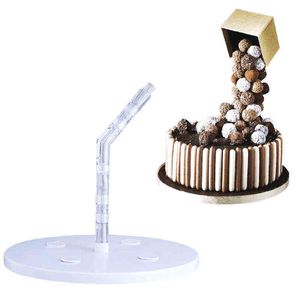 Creative Food Grade Plastic Cake Stand Cake Support Structure Practical Fondant Cake Chocolate Decoration Mold DIY Baking Tools 211110