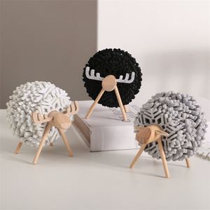 Nordic Ins Style Sheep Pattern Coasters Home Decor Felt Placemats Cafe Coffee Cup Set Creative Ornaments Po Props 210817