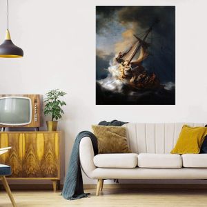 Chrystus w Storm Duży obraz olejny na płótnie Home Decor Handcrafts / HD Print Wall Art Pictures Dostosowywanie jest dopuszczalne 21071608