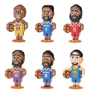 Wholesale basketball and soccer toy resale online - Basketball and Soccer Star Character Model DIY Blocks Toys String Micro Particle Building Block Toy Creative Decoration Manual Christmas gift