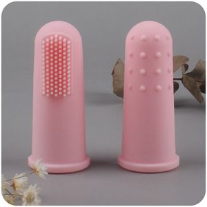 Dzieci niemowlę Miękki silikonowy palec do zębów Gęby noworodka Baby szczoteczki do zębów Guma Clean Massager Szklanie M3860