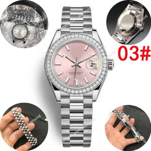 Orologio da donna con diamanti Orologi da donna Oro bianco rettangolare 26mm quadrante romano cinturino presidenziale montre de luxe 2813 Orologio da polso impermeabile da nuoto in acciaio automatico