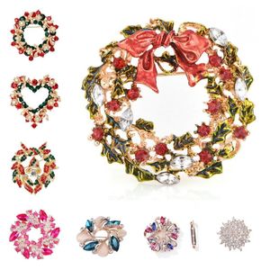 Pins, Broches Flower Garland Broche Cristal Rhinestone Pins Dress Jewelry Acessórios para mulheres meninas casamento festa