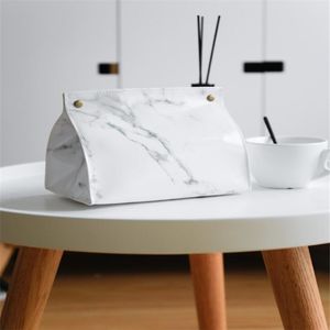 Tissue-Boxen Servietten Home Accessor Box Container Leder Modernisierte Marmor Muster Handtuch Serviette Papier Halter Tisch Dekoration Für Auto