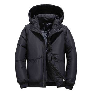 Vinter Vit Duck Down Jackor Män Hooded Warm Windbreak Coats Hooded Parkas Jackor Mens Färg Casual Duck Down Overcoat Men G1115