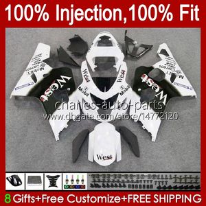 Ciało formy wtryskowej dla SUZUKI GSXR 750CC 600CC 750 600 CC 2004-2005 43NO.78 GSXR-750 GSXR600 GSXR750 K4 2004 2005 GSXR-600 GSX-R750 04 05 OEM Zestaw do zwalczania White West