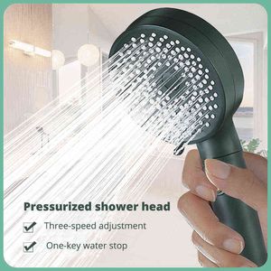 3 Modes Pressurized Adjustable One Key To Stop Removable For Cleaning Water Saving Rainfall Handheld Shower Head H1209