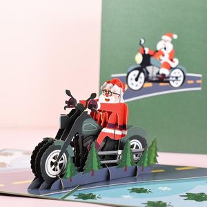 Party Favor 1pc Merry Christmas Greeting Cards 3d Santa Claus -up Gift Festival Wishes Elderly Card #4
