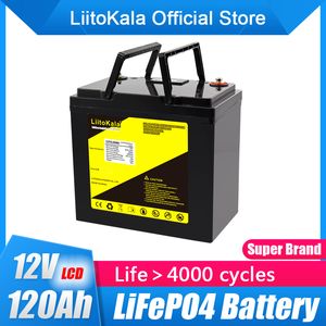 LiitoKala 12.8v 120AH lifepo4 con batteria 100A BMS 12V 120Ah per carrello UPS inverter per elettrodomestici + 14.6V 20A