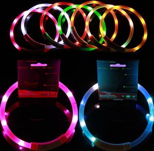 Cobrança USB Animais de Estimação Colares de Cão LED Outdoor Luminous Safety Pet-Collars Luz ajustável Piscando Cachorrinho Colar SN3058