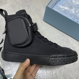 Men Wheel Re-Nylon Gabardine high-top sneakers Women Combat Boots with Bag Platform Trainers Outdoor Lace-up Casual Shoes Having Box 260