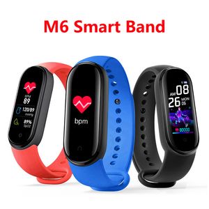 M6 Smart Wristband Fitness Tracker Watch Sport Armband Hjärtfrekvens Blodtryck Smartband Health Monitor