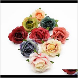 Dekoracyjne wieńce świąteczne Party Supplies Garden30 / 50 Sztuk Sztuczne Jedwabne Róże Wedding Bukiet Bridal Home Decor Aessorsor Fake Flowers SC