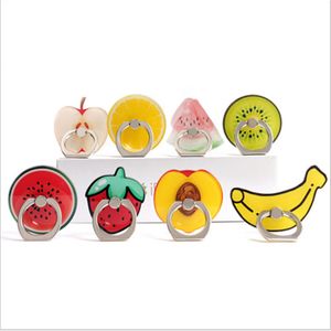 Cute Fruit Banana 360 Degree Finger Ring Cell Phone Mounts Holders Watermelon Stand Holder for iPhone Samsung Huawei and Other Mobile Phones with Package DHL