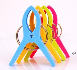 NEWLarge Bright Colour clothes Clip Plastic Hooks Beach Towel Pegs clothespin Clips to Sunbed Multicolor EWB7044