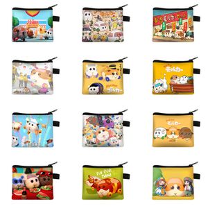 Cute Cartoon Print Coin Torebka Favor Moda Designer Posiadacz Karty Portfel Zwierząt Cavy Drukowane Identyfikator Slot Torebka Chłopcy Dziewczyny Karty Pakiety Portfele świąteczne prezent