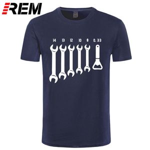 REM Screw Wrench Opener Mechanic T-Shirts Men Car Fix Engineer Cotton Tee Short Sleeve Funny T Shirts Top Men's Clothes 210707