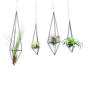 Other Garden Supplies Home Freestanding Hanging Tillandsia Air Plants Rack Metal Geometric Swing Wrought Iron Rustic Plant Pots Decor