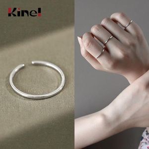 Ringos de cluster Kinel Real Sterling Silver Ring minimalista Aberto Ajuste as faixas de casamento de moda para casais joias finas
