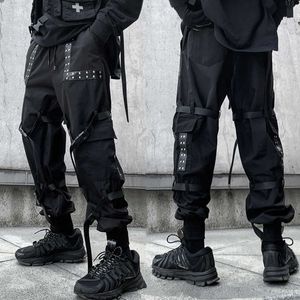 Nya Mens Hip Hop Cargo Pants Ribbons Elastic Waist 2021 Joggers Sweatpants Male Black Streetwear Fashion Men Casual Trousers Y0927