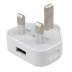 Real 5V 1A USB Wall Charger UK Adaptrar UK Plug Home Travel Charger 3 Pin Leg Anslut USB Strömadapter Laddning för smartphone Tablet PC Praktisk kompatibel