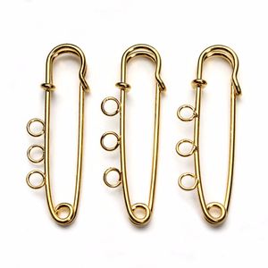 10 pcs Cor do ouro 50mm segurança pinos de broche em branco BASCE BASCH JÓIAS PIN BROOCH PIN BROOCHS JOWERIAS Accessórios Acessórios Atacado