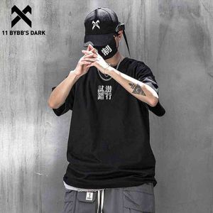 11 BYBBs Mörka Hip Hop T-shirt Mens Sommartryck Bomull Loose Short Sleeve T-shirts 2021SS Streetwear Harajuku Tshirts Män Black G1229