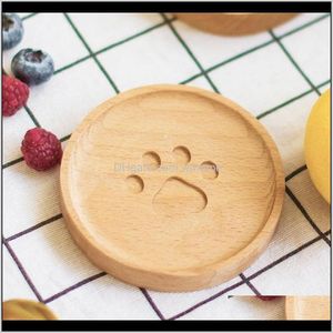 Table Kitchen, Bar Home Gardencute Simple Bear Wood Drink Pad Lovely Coffee Cup Mat Tea Dining Soft Placemats Decoration Aessories Mats & Pa