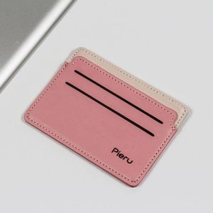 カード所有者1PC PUレザーIDホルダー女性男性ビジネスシンプルカバーキャンディーバンククレジットマルチスロットスリムケースウォレット