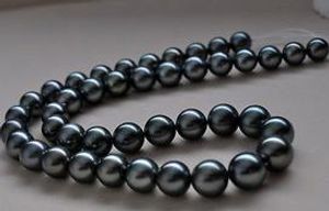 Beaded Halsband hängar smycken grossist Liang li 11-12mm South Sea Round Black Pearl Halsband 18 tum S925 Drop Delivery 2021 Gupgs