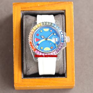 10 Estilo RRF Relógios de Luxo Phantomlab Eta2824 Mens Automático Mens Womens Womens Diamante Bezel Fruit Arco-íris Disco de borracha Strap Unisex Sports relógios de pulso
