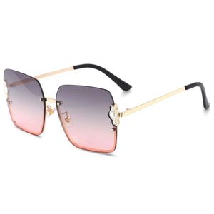 Sonnenbrille Sonnenbrille Halbrahmen Luxus Damen Pearl Square Fashion Shades UV400 Vintage Brille T2201294