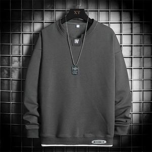 2021 New Fashion Hoodies Mężczyźni Okrągły kołnierz Solid Color Męskie Bluzy Długie Rękaw Modna Streetwear Mężczyzna Swetry Casual 4XL Y0816