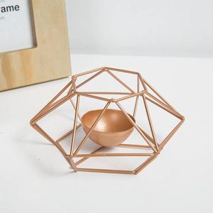 Ljushållare Geometrisk Form Party Favorites Bröllopsinredning Table Stand Props Home Candlestick Iron Structure Holder för