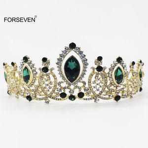 Haarspangen Haarspangen Braut Kristall Strass Krone Barock Ornament Hochzeit Zubehör Einfache Legierung Galvanik Kleid Schmuck