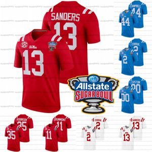 Ole Miss Rebels Jersey 2022 Sugar Bowl College Football Custom Braylon Sanders Matt Corral Mark Robinson Chance Campbell Dontario