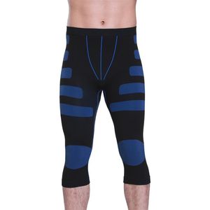 Men's 3/4 Compression Tights Sweatpants Bodybuilding Slimming Pants Men Breathable Slim Fitness Jogger