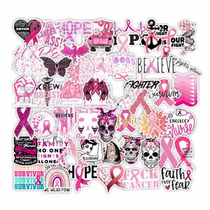 Pack of 50Pcs Wholesale Fight With Cancer Hopeful Stickers Waterproof Sticker For Luggage Laptop Skateboard Notebook Water Bottle Car decals Kids Gifts Toys