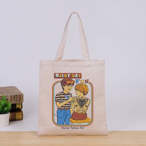 35 * 40cm Sublimation Bag Blank DIY Vit Tote Canvas Rektangel Handväska Singel Shoulder Pouch Outdoor Shopping Store Bags